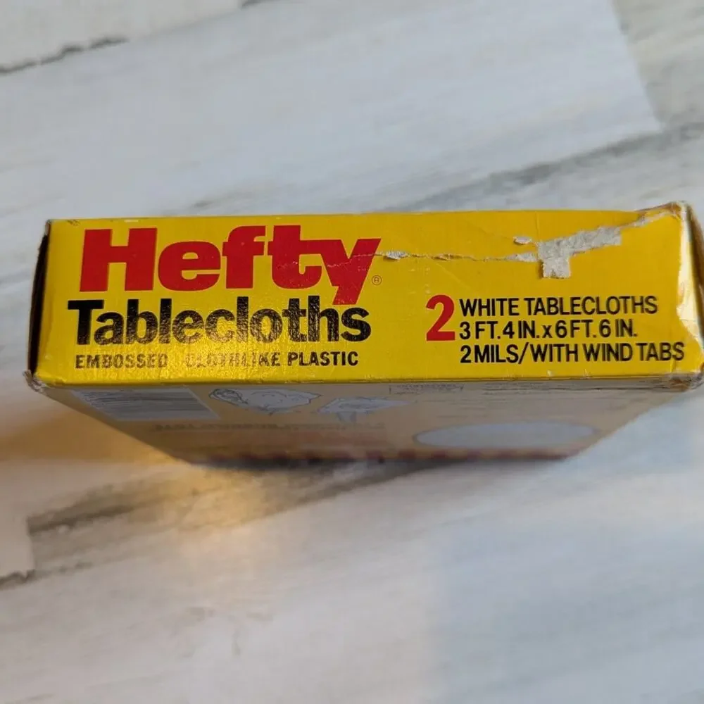 Vintage 1978 Hefty Plastic Tablecloths Set of 2 Original Box Movie Prop